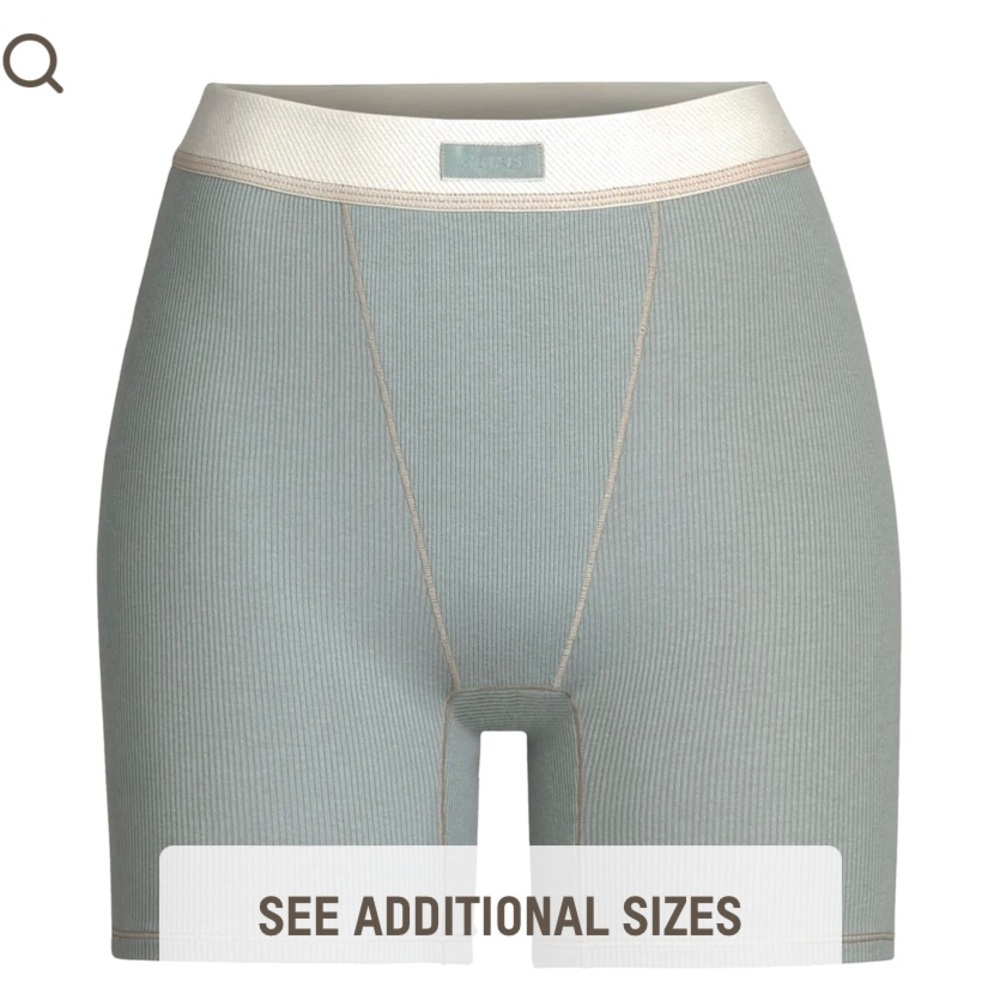 Skims Cotton Ribbed Boxer Size S in Mineral